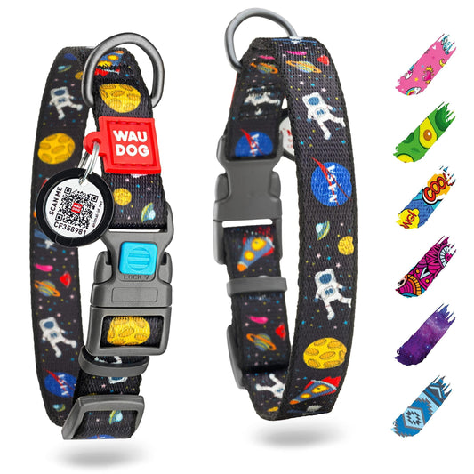 Adjustable Nylon Dog Collar for Large Dogs - NASA Color Style! 🌌🐾