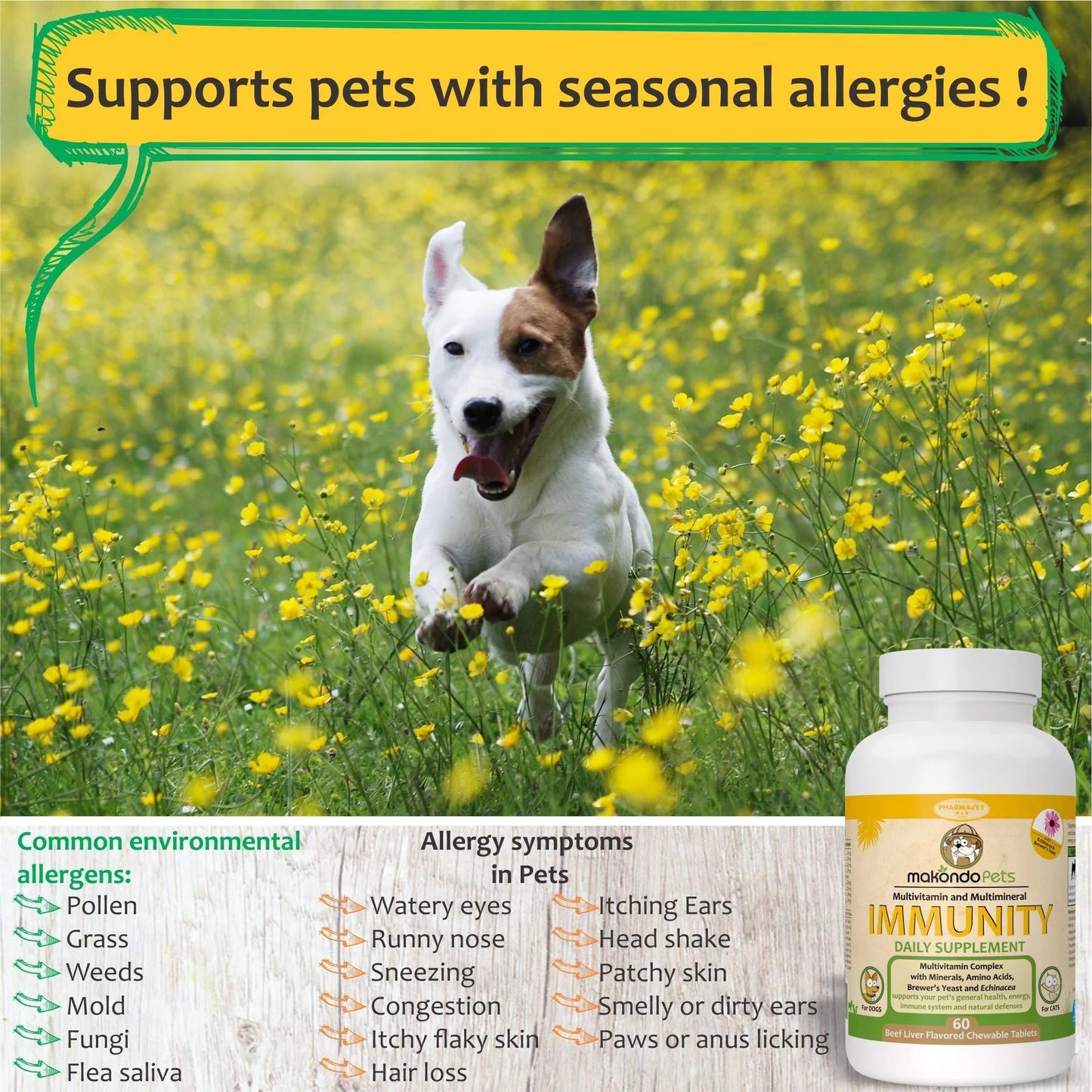 Boost Your Pup's Health: Immune Support & Allergy Relief Supplement Packed with Essential Vitamins & Minerals! 🐾🥳